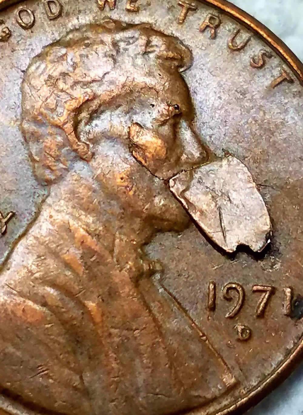 1971-D-Lincoln-Major-Lamination-On-Obverse
